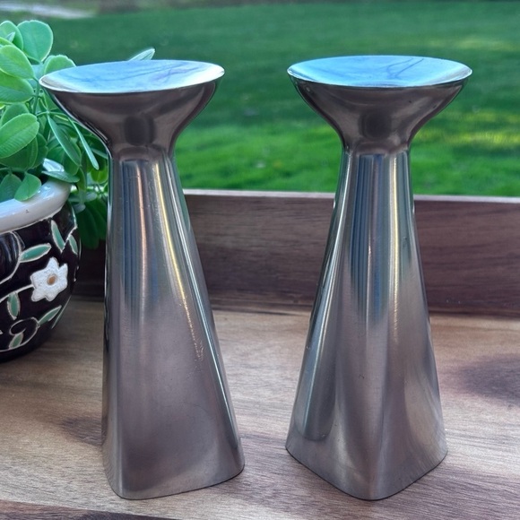 Vintage Mid Century BRODRENE MYLIUS B M Norway Pewter Candlesticks CANDLE HOLDER - Picture 9 of 9